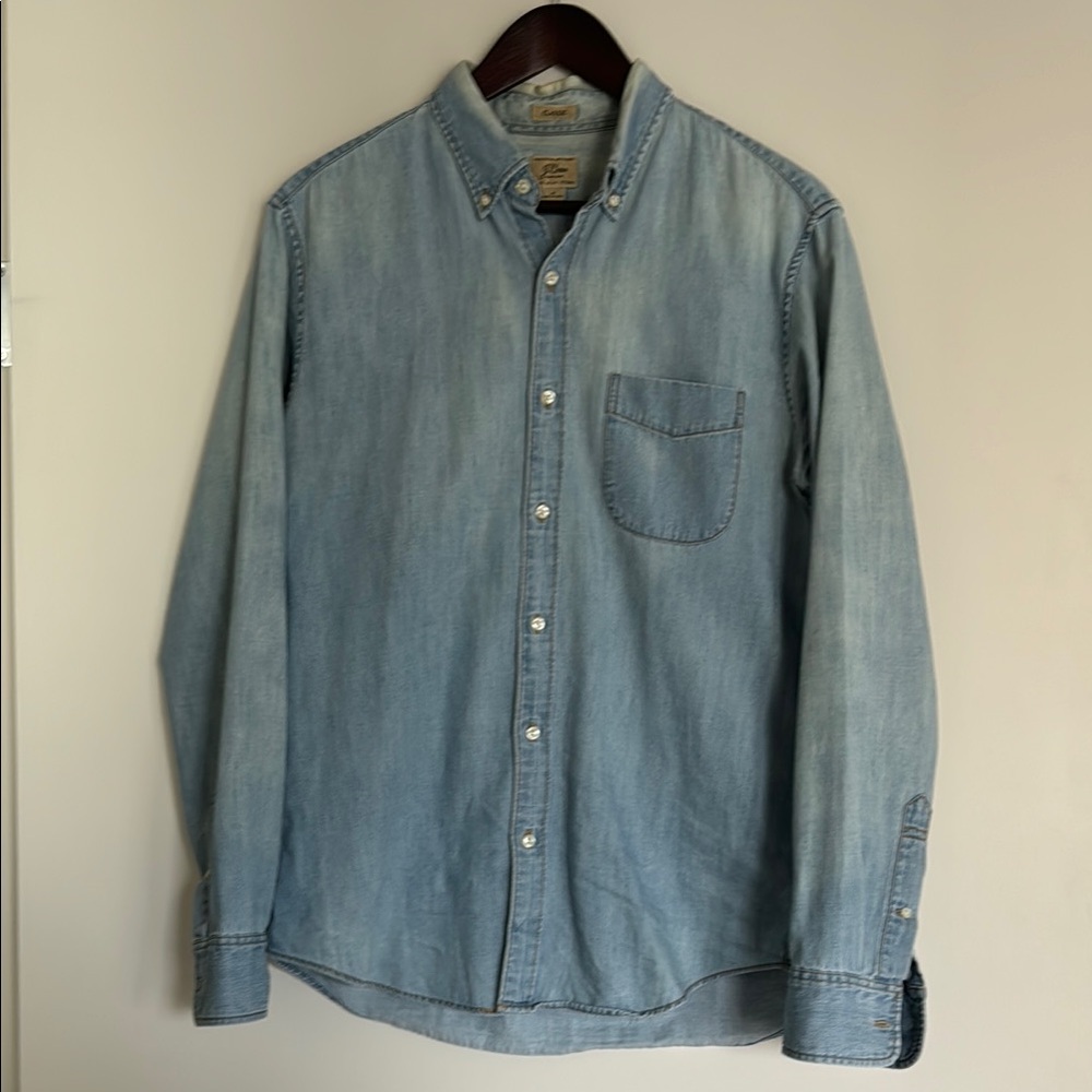 J.Crew Men's Blue Chambray Shirt